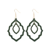 e7402 zwpon cutout wood morocco drop earrings 2020 new layered statement wooden earrings for women jewelry wholesale