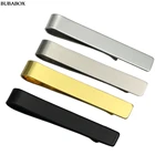 Мужская одежда аксессуары модный джентльмен тонкий воротник нержавеющая сталь зажим для галстука черный серебристый металлический галстук