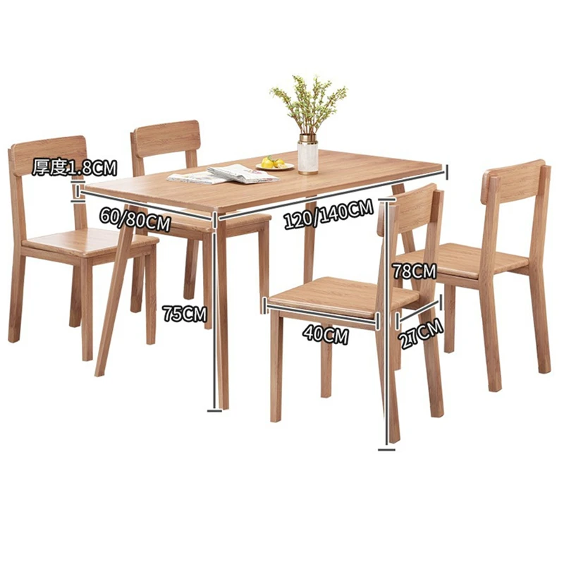 Скандинавский стиль домашний обеденный стол из цельного дерева и стул набор