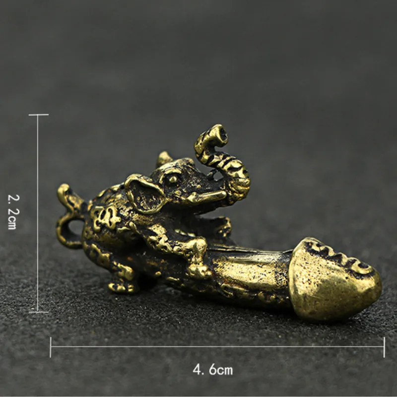 Mini Vintage Brass Elephant Key Ring Decorative Car Pendant Ornament Craft Animal Figurines Home Bar Party Desk Decoration Gift | Дом и сад