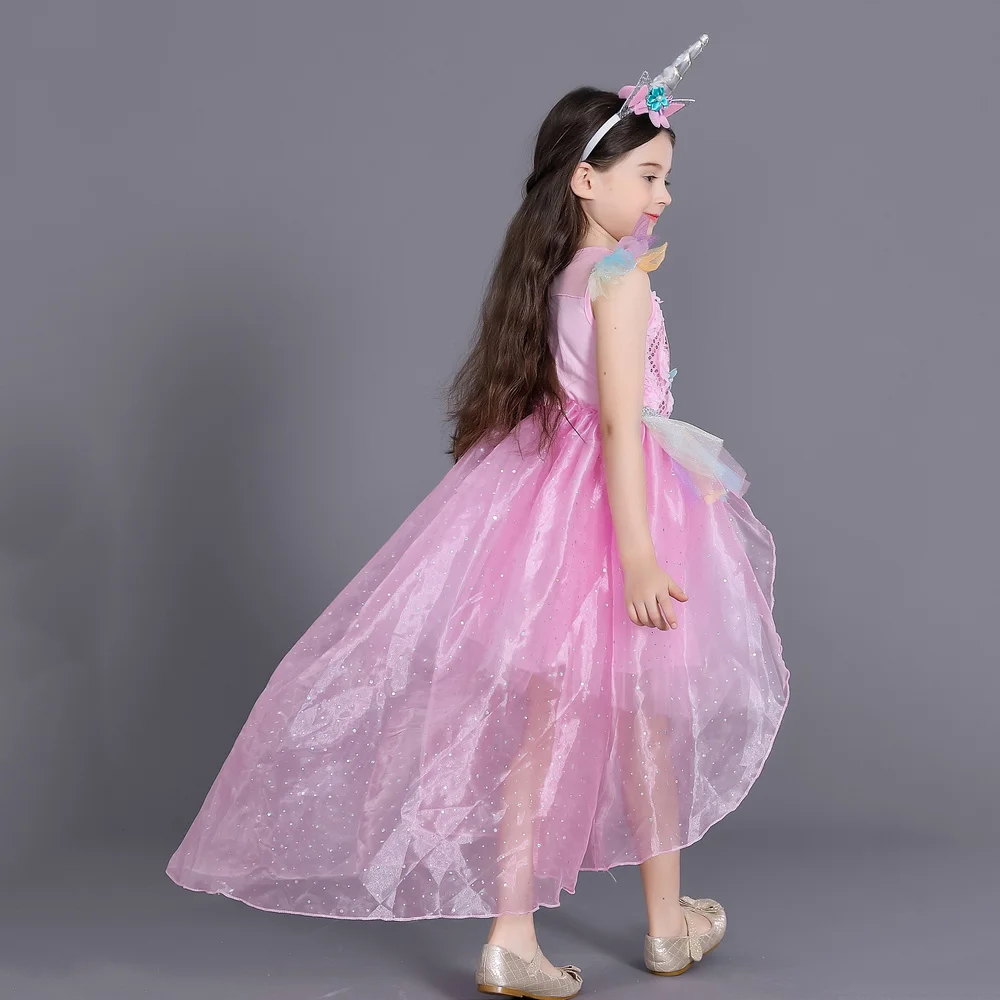 Для маленьких девочек с цветочным рисунком Пышное детское платье феи одежда для