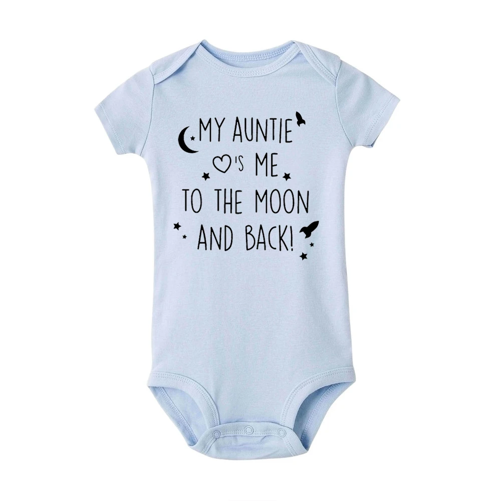 Комбинезон для новорожденных с принтом My Auntie Love Me To The Moon and Back забавный комбинезон