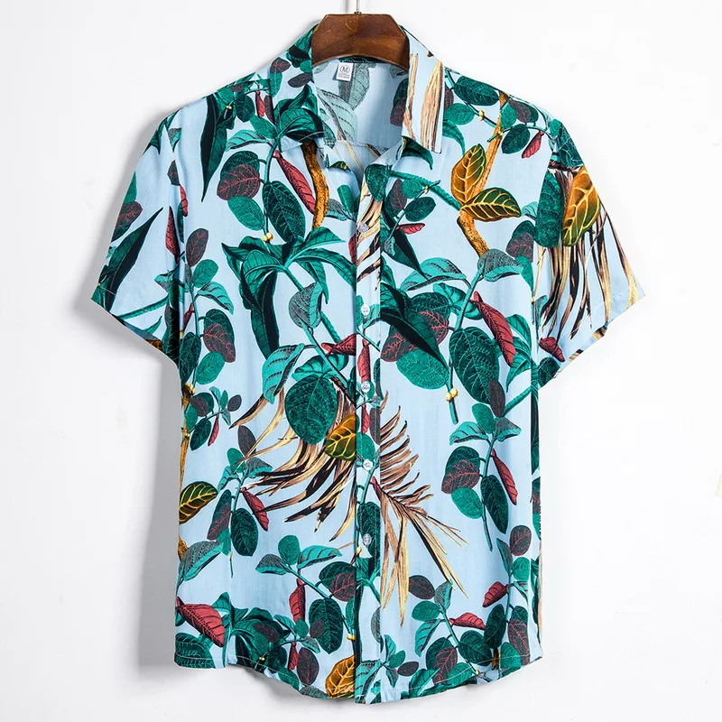 Новое поступление летние мужские Гавайские повседневные рубашки топы с