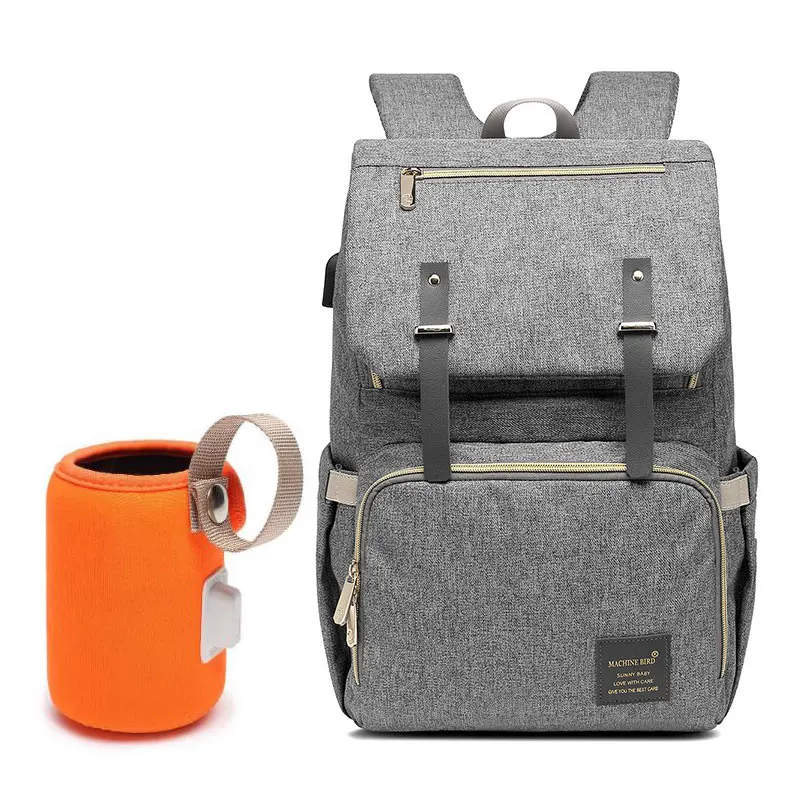 Light Gray Модная сумка для подгузников для мам, большая сумка для кормления, рюкзак для путешествий, дизайнерская сумка для детской коляски, рюкзак для детских подгузников - Цвет: Light Gray