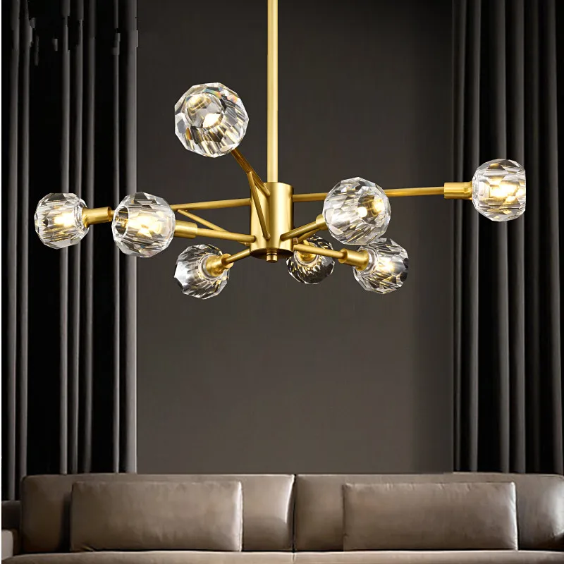 Хрустальный шар потолочное освещение золотые ветки дизайн потолочная лампа G9