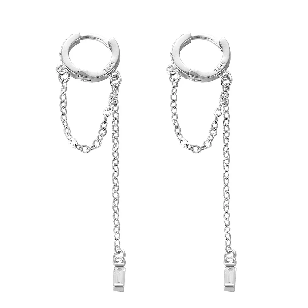 

Fashion Temperament Popular Street Style Long Tassel Earrings Threader Water Drop Dangling Hoop Earrings Female Gift Girl