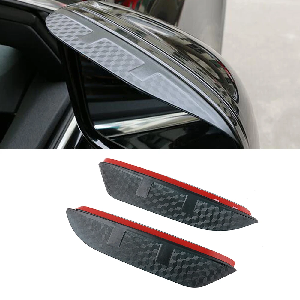 

For Toyota RAV4 1996-2021 Auto Car Side Rear View Mirror Rain Visor Carbon Fiber Texture Eyebrow Sunshade Guard Cover Shield