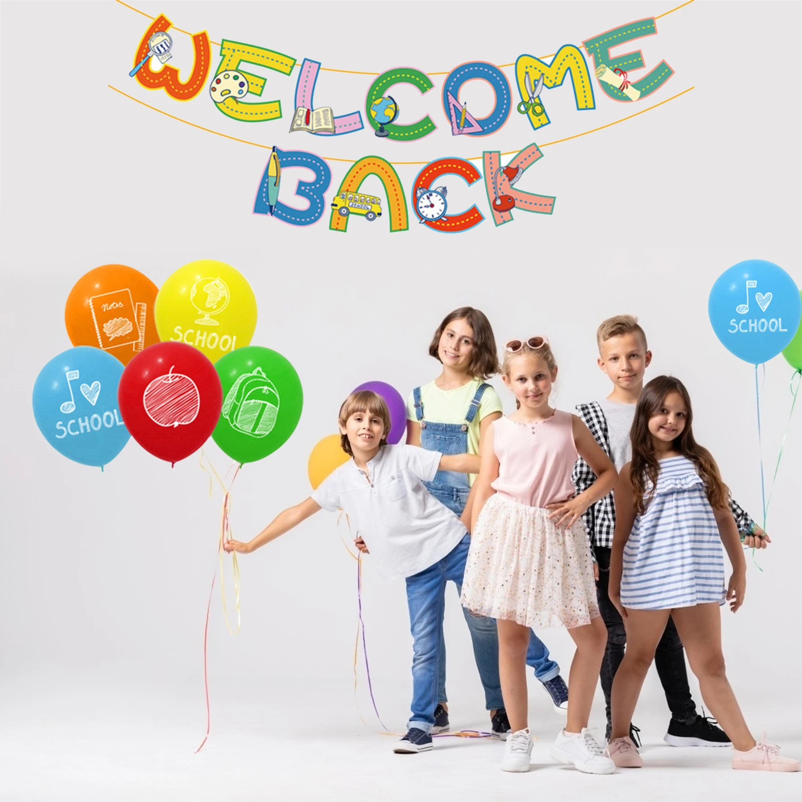 

27-Pack приветственный транспарант Back to School воздушных шаров из латекса, декор для ванной комнаты,