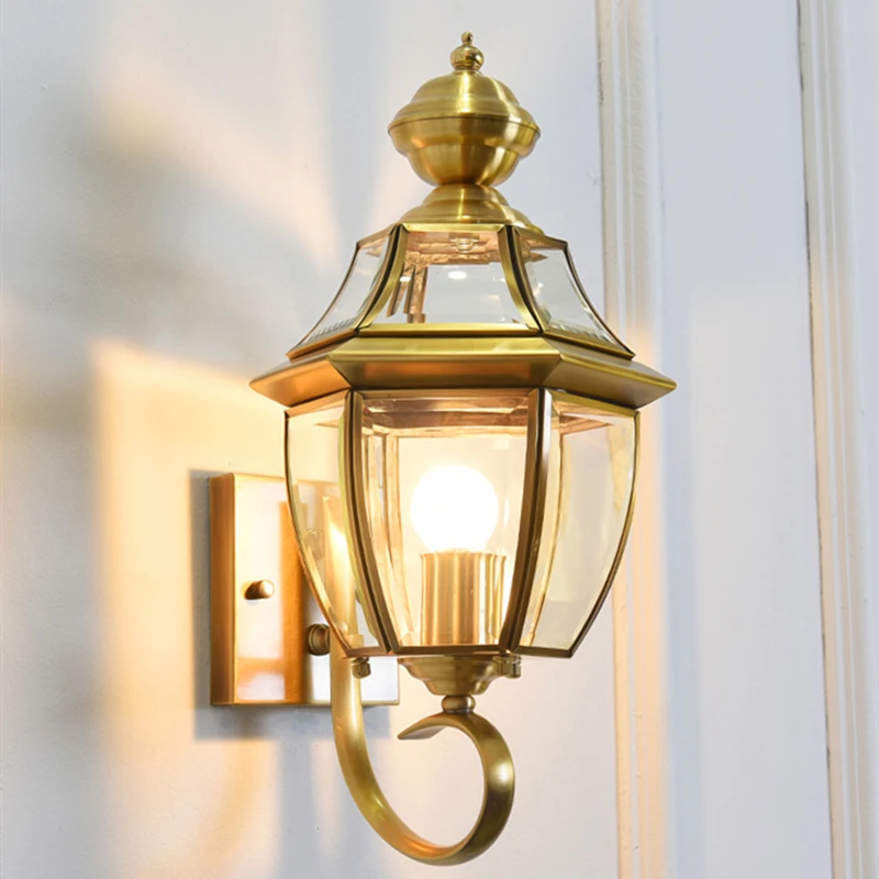 Светодиодная уличная настенная лампа TRAZOS медный светодиодный светильник