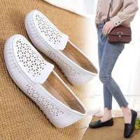 flats shoes woman springautumn 2021 summer new pu fashion loafers casual solid slip on breathable soft bottom shoes for women