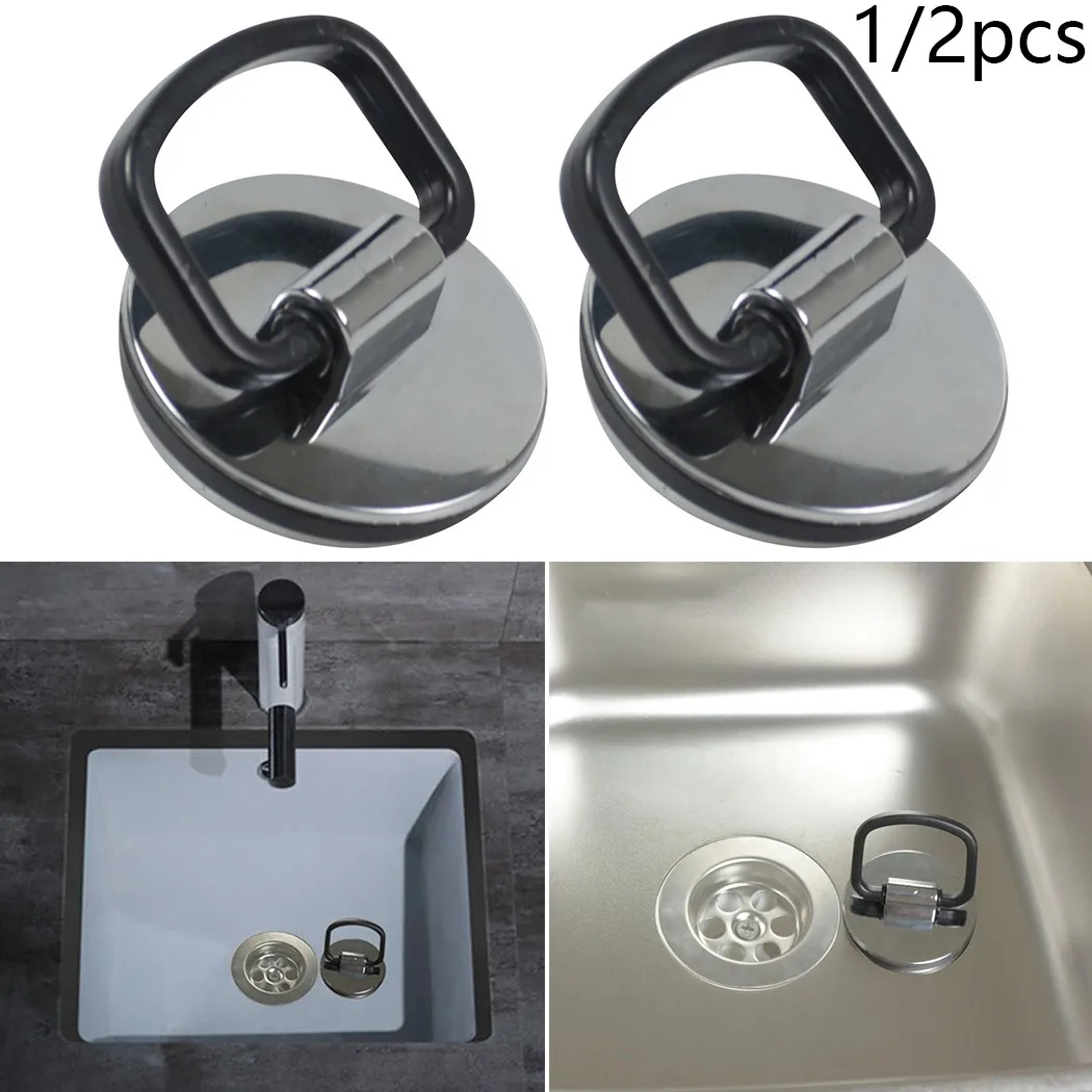 

Sink Plug Basin Bath Stopper Chrome Plated - Rubber Gasket & Handle High Quality Durable And Practical Kitchen Sink Plug Cover