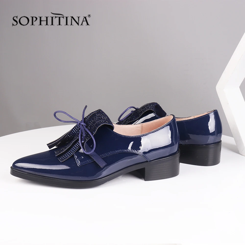 SOPHITINA/Новинка Офисные женские туфли лодочки Модные однотонные на среднем каблуке