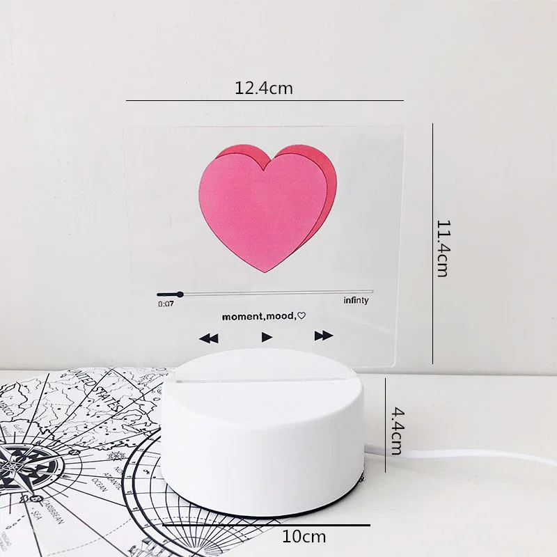 Романтическая любовь 3D лампа шар в форме сердца акриловый светодиодный