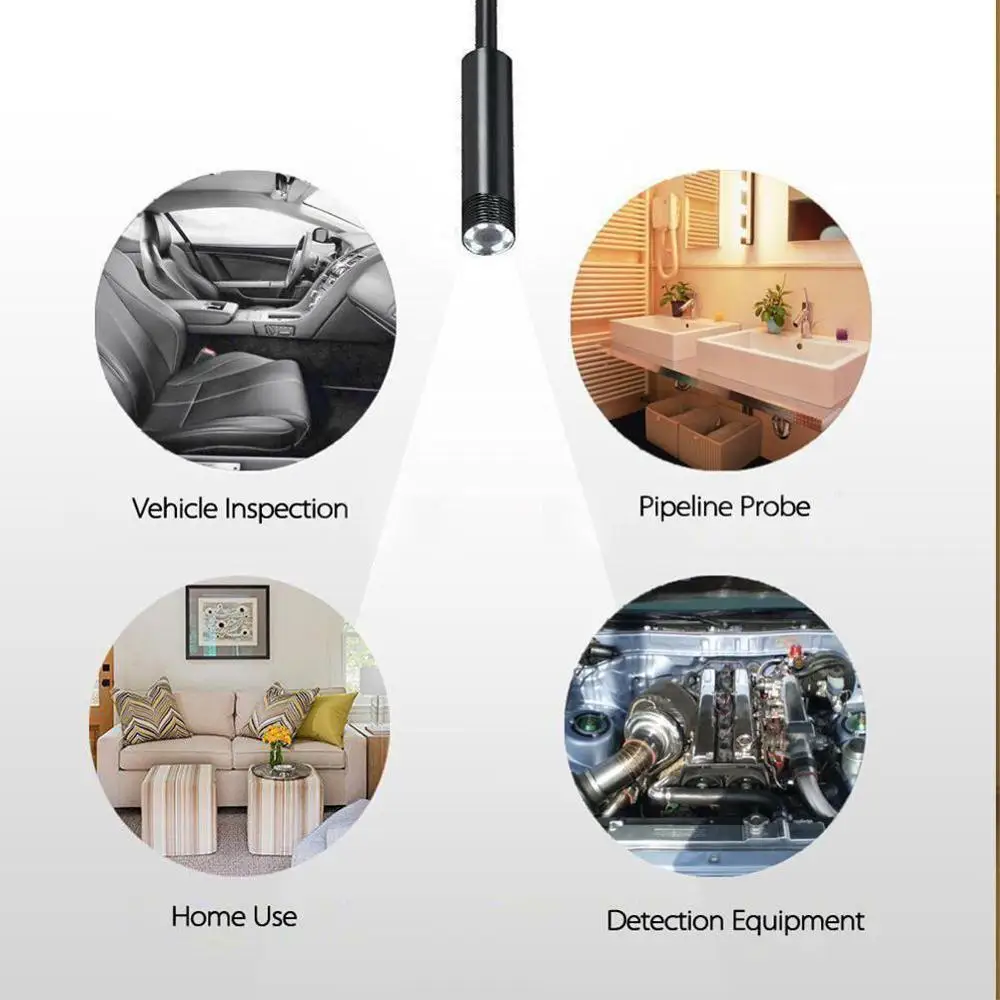 5 мм эндоскоп Камера гибкий IP67 Водонепроницаемый Micro для Android Тетрадь инспекции