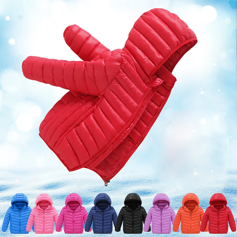 Children Winter Jacket for Girls Boys Spring/fall Light Outerwear Parkas Teenage Kids Down Cotton Coat 2-15 Years Kids Clothing