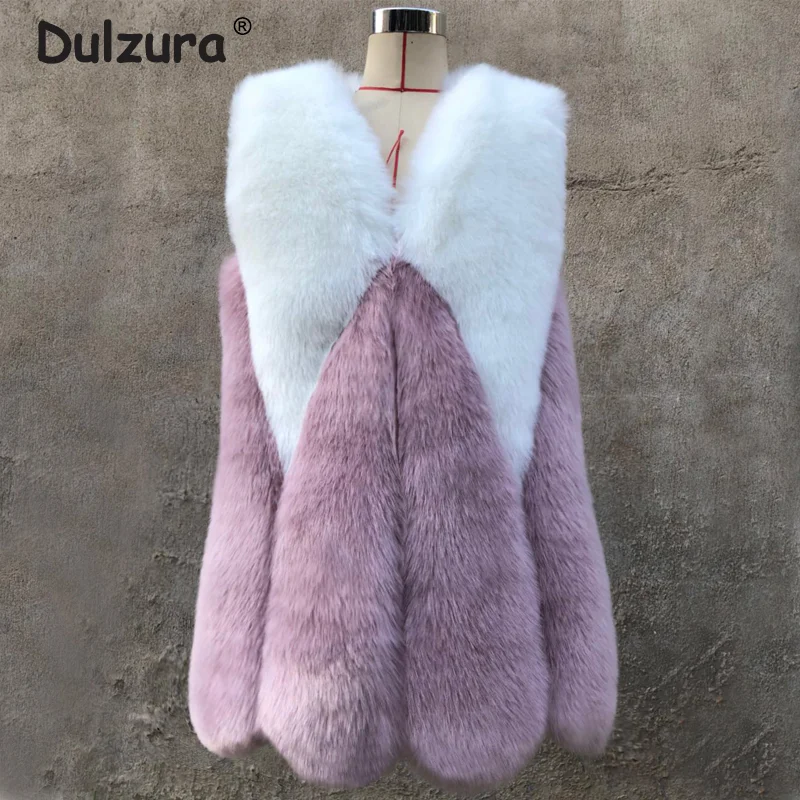 Luxury Sleeveless Fuax Fox Fur Vest Coat Women Jacket 2020 Autumn Fashion Contrast Fur Gilet Laides Winter Warm Waistcoat Women