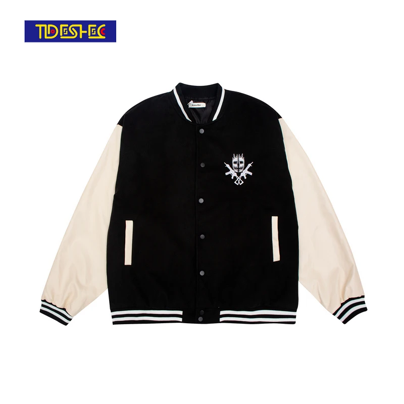 

Hip Hop Punk Men's Jacket Spring Autumn Fashion Hip Hop Funny Pattern Retro Baseball Jacket Men's Loose Street Jacket Unisex