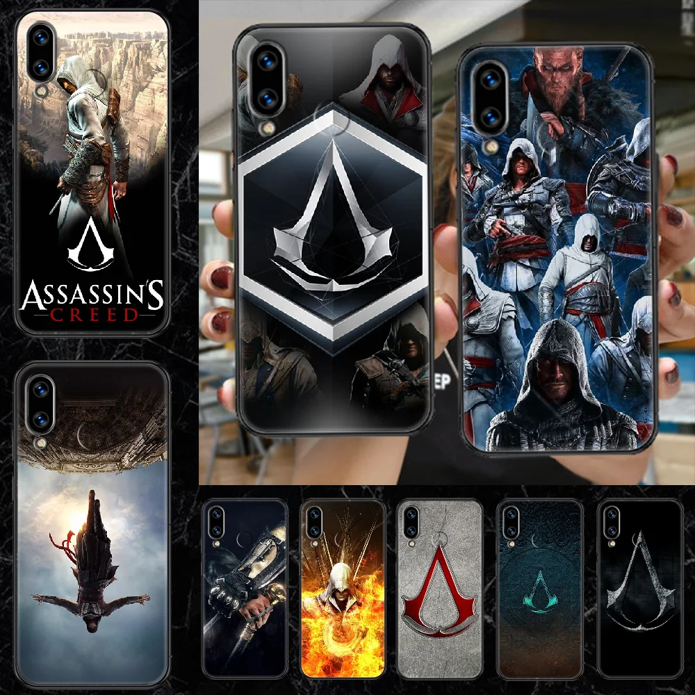Чехол для телефона с игрой Assassin's Creed Huawei Honor 6 7 8 9 10 10i 20 A C X Lite Pro Play Черный