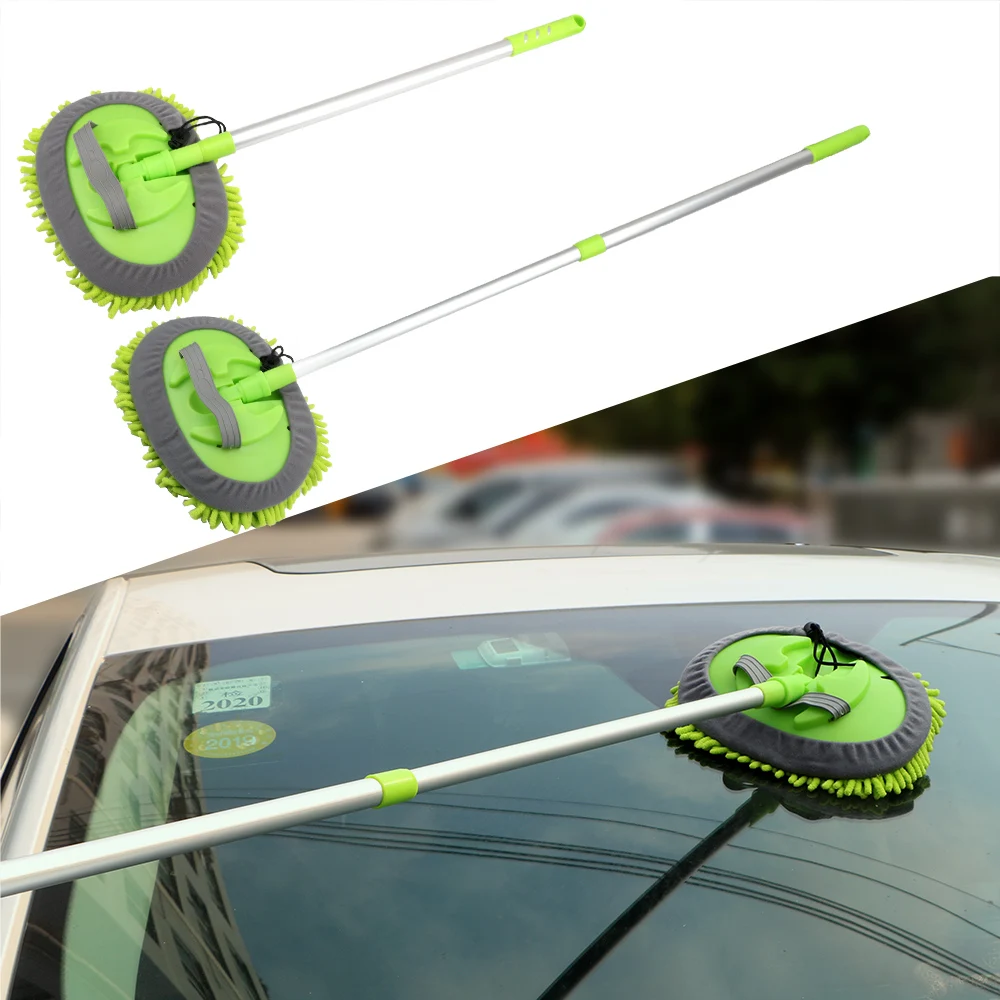 

17x24cm Car Wash Mop Brush Handle Extender Windshield Roof Wipe Clean Tool Broom Chenille Foam Washing RV Automobile Accessories