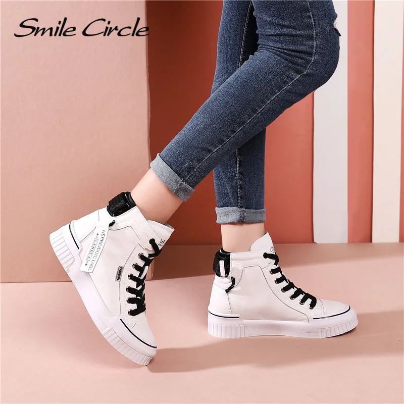 Женские высокие кроссовки Smile Circle демисезонные удобные повседневные туфли на