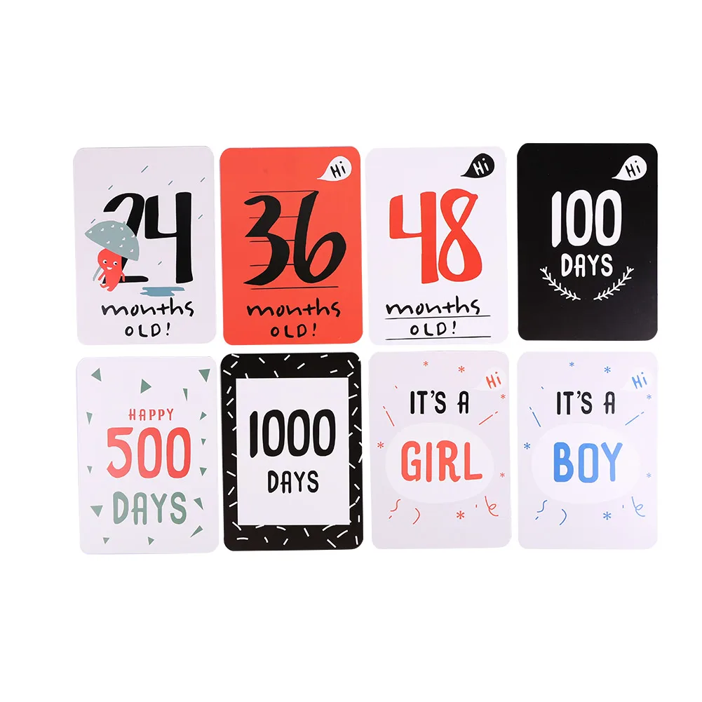 

20Pcs Young Babys Monthly Card Souvenirs Photography Commemorative Card Little Childs Days Number Memorial Decor Card