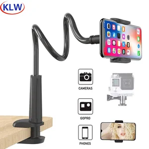 flexible 360º lazy bed desk mobile phone holder mount clip stand for iphone huawei xiaomi 3 5 6 5 inch cellphone desktop bracket free global ship