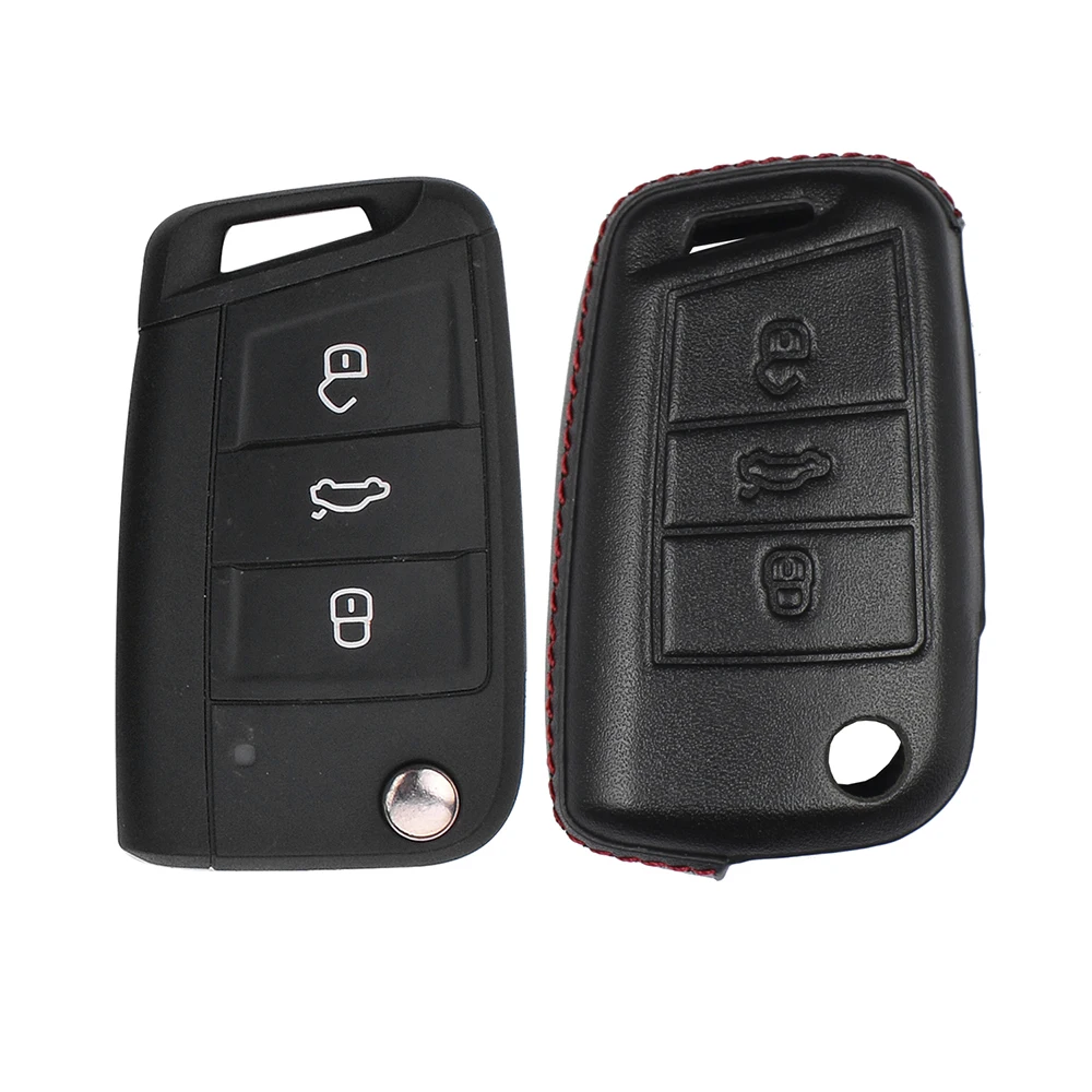 Кожаный чехол для автомобильного ключа OkeyTech V W Golf 7 Volkswagen MK7 новинка ключей Polo Skada