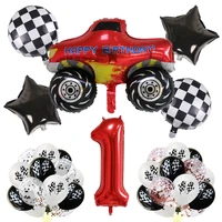 blaze monster machines number balloons set birthday party decorations boys favors baby shower racing car party supplies