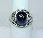 Модное простое инкрустированное синим камнем кольцо для мужчин и женщин модное банкетное украшение для отдыха и вечеринки