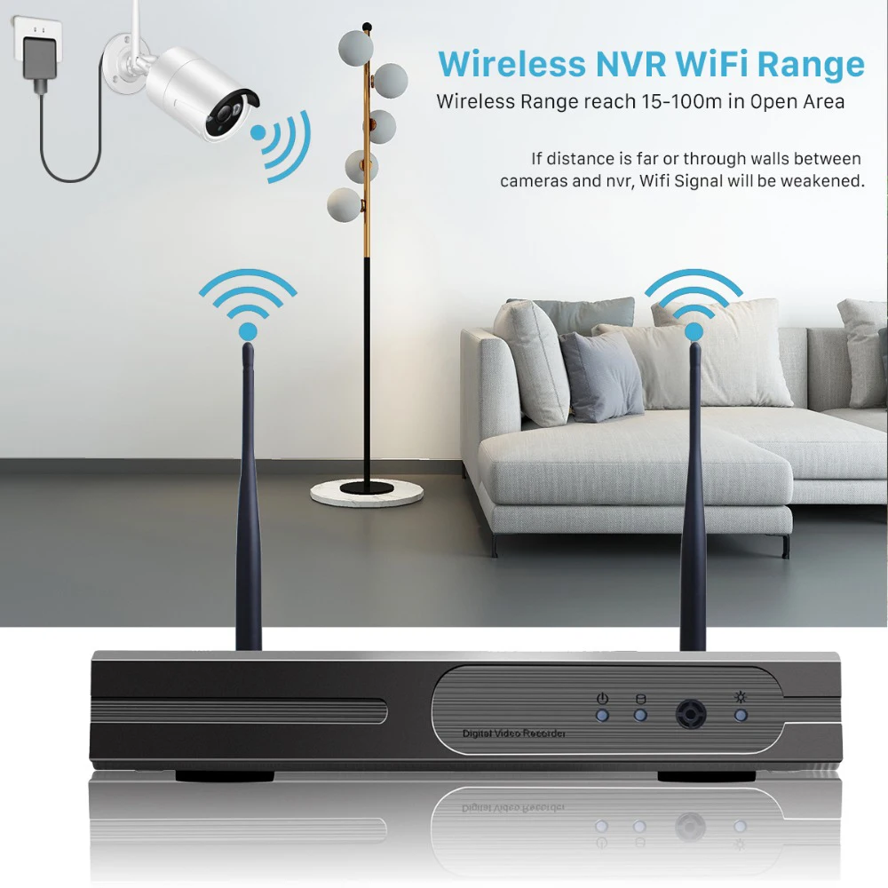 Беспроводная система видеонаблюдения LOFAM 8 каналов 1080P 2 МП Wi-Fi комплект сетевого