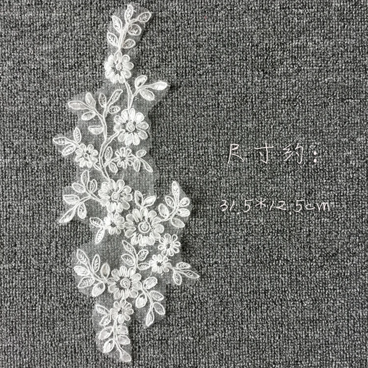 Цветочная кружевная ткань высокое качество Кружевная аппликация воротник