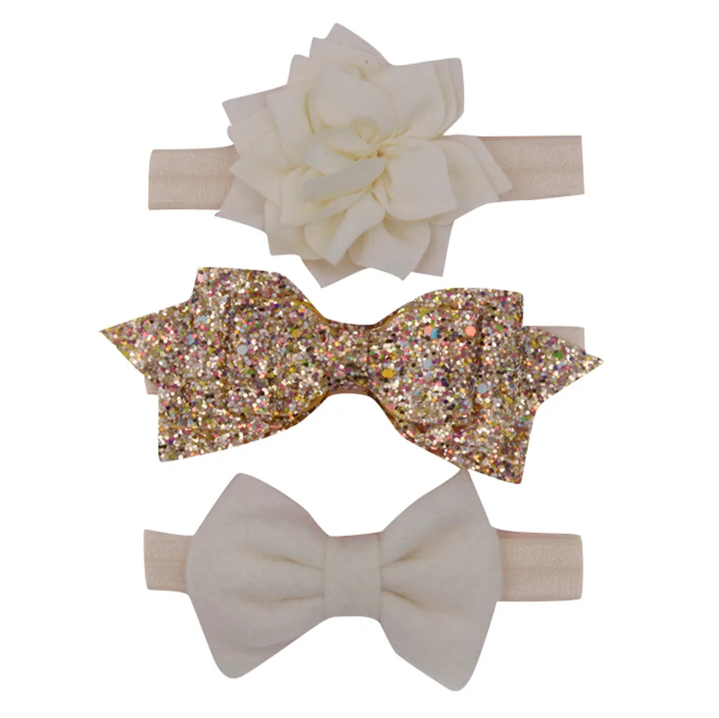 3 шт. Цветочная головная повязка для девочек Детские Луки Эластичный Бант Haarband