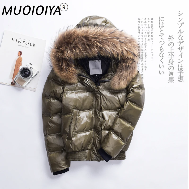 

Natural Raccoon Fur Collar Hooded Women's Winter Down Jacket Woman Parkas Korean White Duck Down Coat Female Hiver 201701