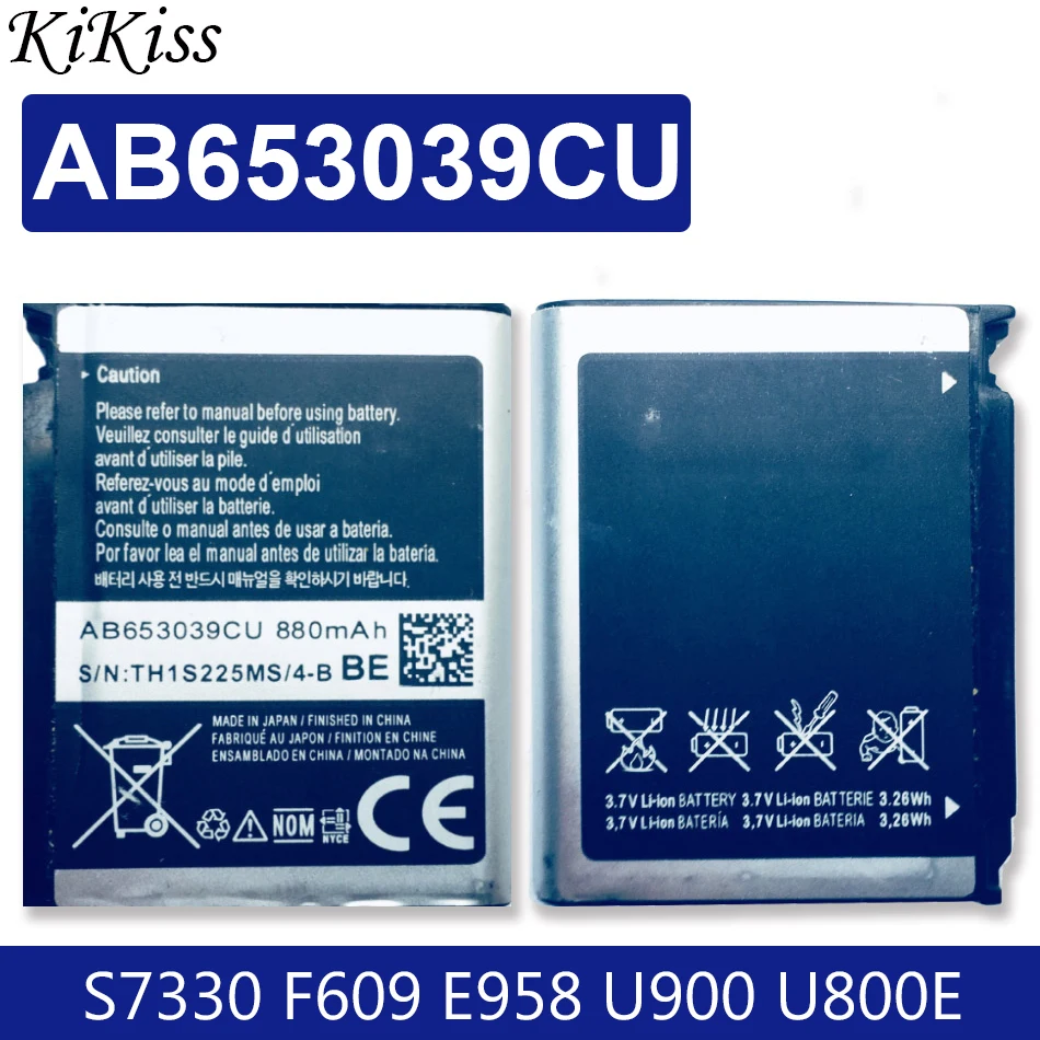 AB653039CE AB653039CU аккумулятор для Samsung S7330 F609 E958 U900 U800E U808E E950 U908E 880 мАч с Трек