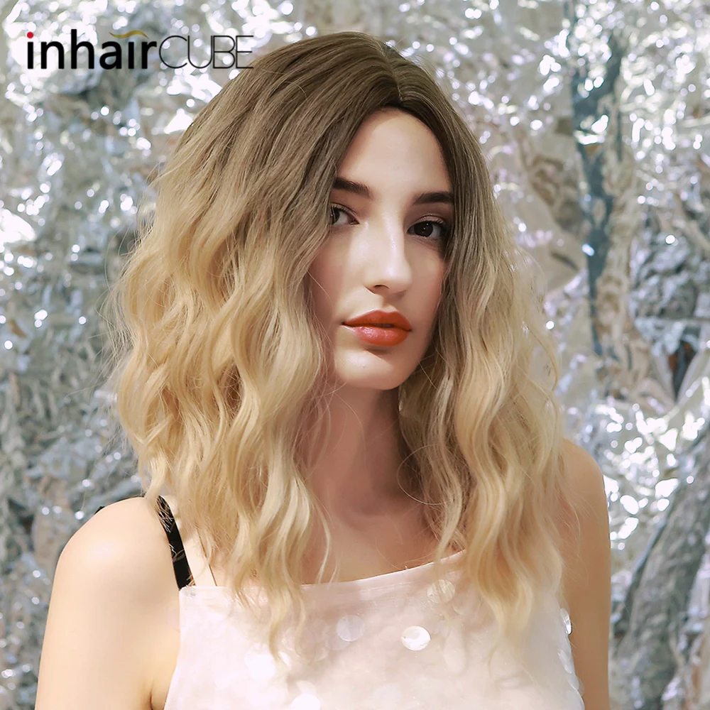 Парик Inhaircube для женщин термостойкий синтетический с натуральными волосами Омбре