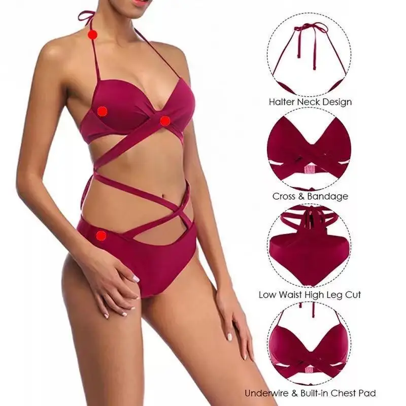 Сексуальные купальники женские комплекты бикини 2021 с подкладкой купальный
