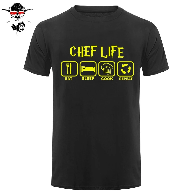 Прикольные крутые футболки Eat Sleep Cook мужская летняя стильная футболка с коротким