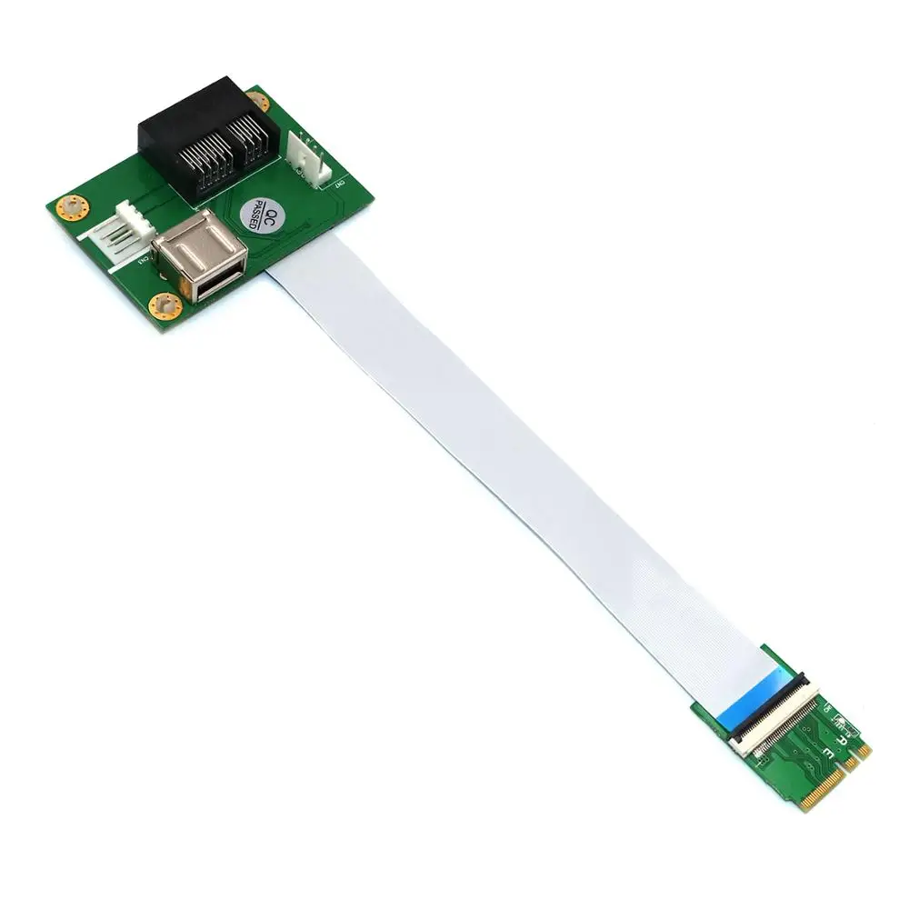 

NGFF (M.2) Key A/E to PCI-E Express 1X +USB Riser Card with High Speed FPC Cable