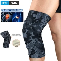 1pcs compression honeycomb knee brace leg sleeve anti slip crash proof football basketball long knee pads leg support guard