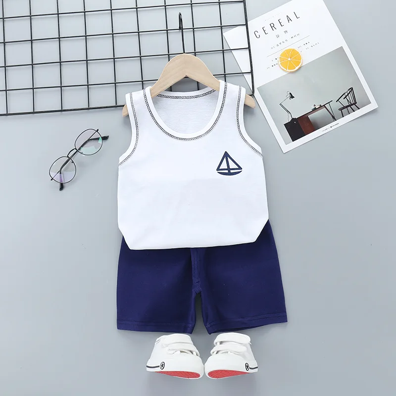 Summer Baby Boys Clothes Cotton Infant Vest Tops + Shorts Sets Girls Clothing Outfits | Детская одежда и обувь