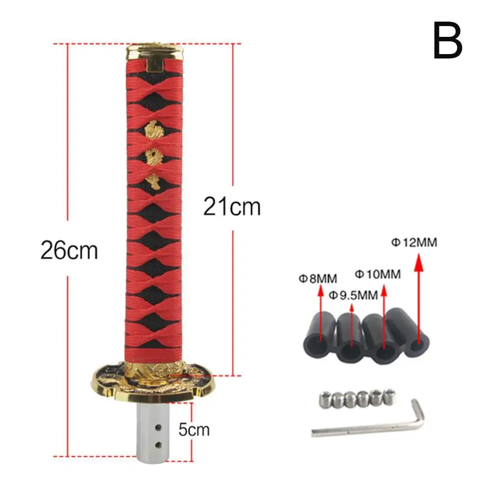 Universal Samurai Sword Shift Knob 200mm / 260mm knife shift knob with adapter Car Collars car decor |