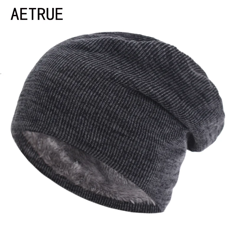 Теплая Толстая Женская шапка бини мужская вязаная зимние шапки для мужчин