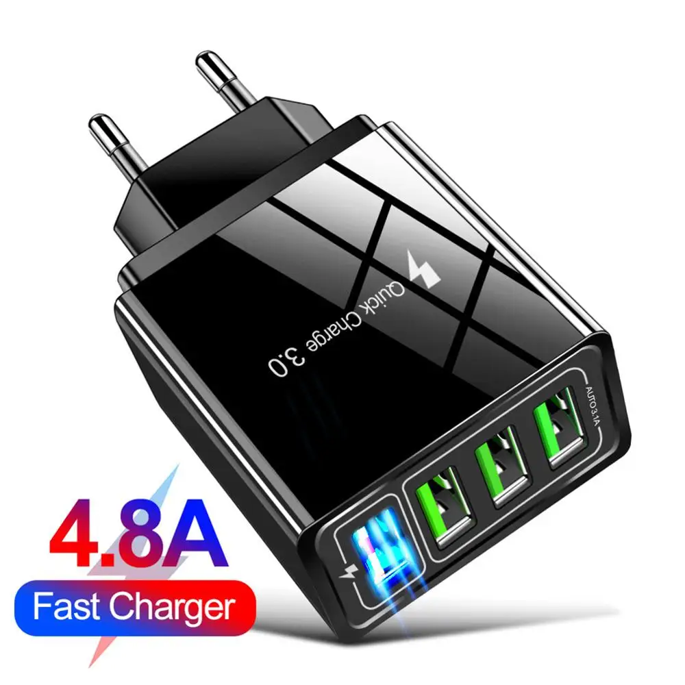 

15W Quick Charge QC 3.0 USB US EU UK Charger Universal Mobile Phone Charger Wall Fast Charging Adapter For iPhone Samsung Xiaomi