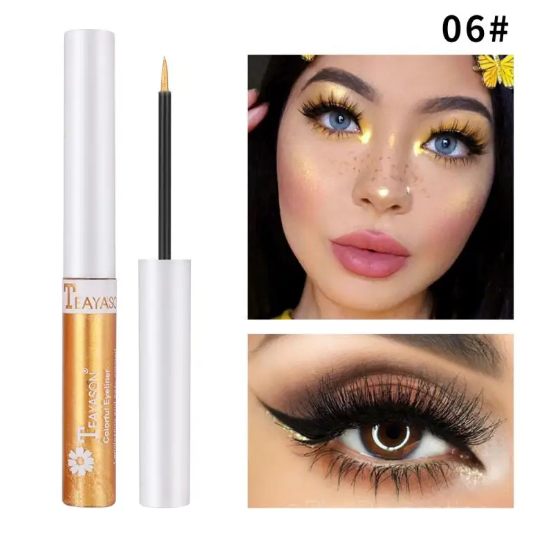 TEAYASON Водонепроницаемый прочного блестящие тени для век с изображениями
