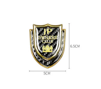 

3D Gold Carbon Fiber Auto Modified Metal JP Luxury VIP Car Trunk Side Seal Decals Badge Car Accessories