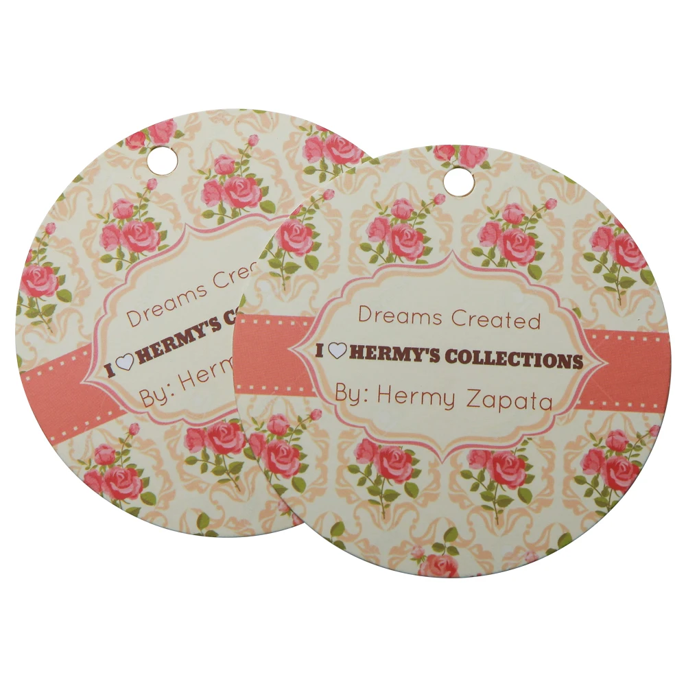 1000 шт./лот Пользовательские Бирки Для Одежды круглые бирки из крафт бумаги с