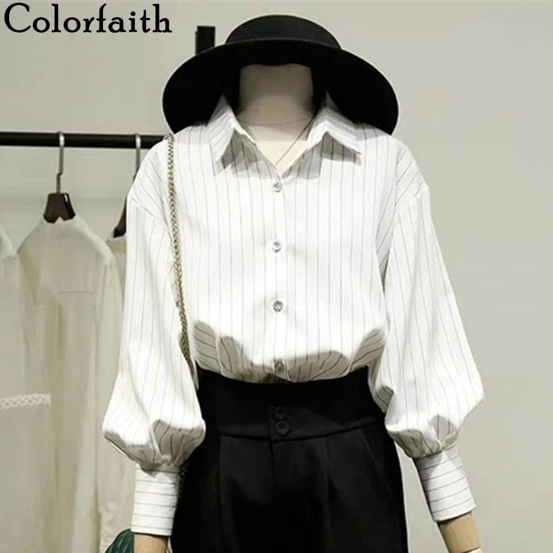 Женская однобортная блузка в полоску стиле оверсайз|Рубашки| |