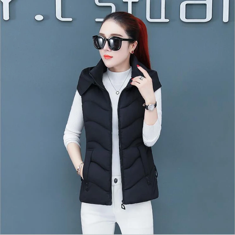 Высококачественный пуховой хлопковый жилет для женщин на осень и зиму женская