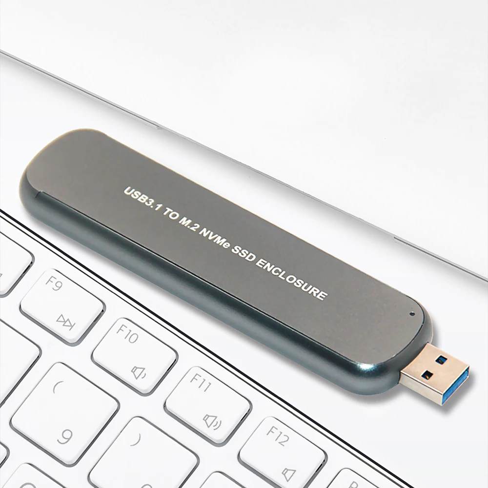 

Portable Hard Drive Enclosure USB3.1 to M.2 NVMe SSD Enclosure Aluminum Alloy Mobile Hard Drive Case Grey