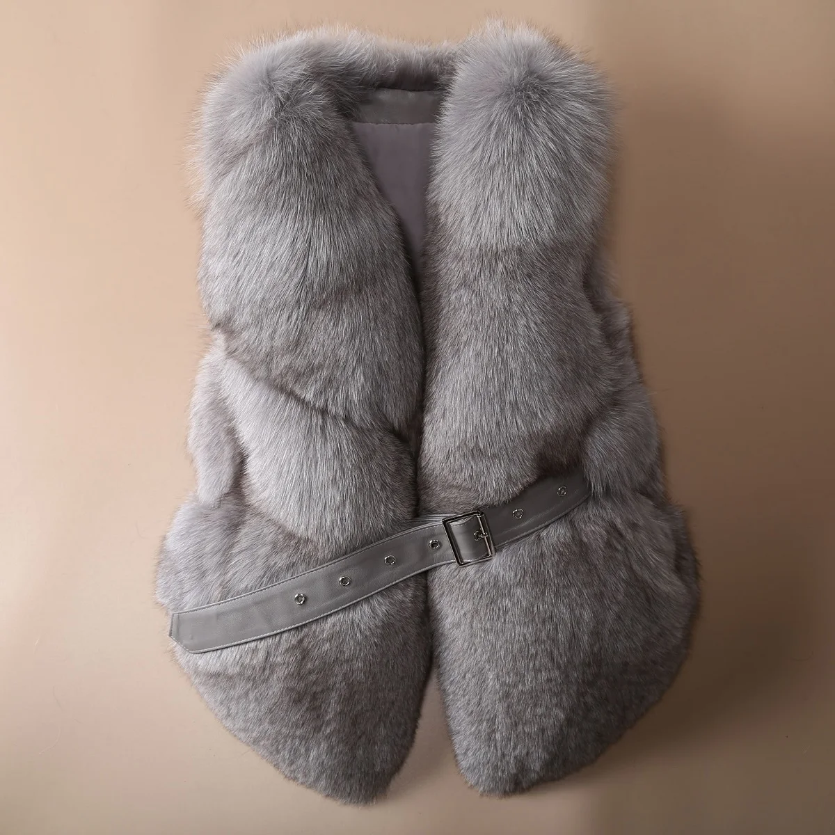 OFTBUY жилет из натурального Лисьего меха Повседневная женская зимняя безрукавка v-образный вырез пальто из натурального меха толстый теплый пояс уличная верхняя одежда